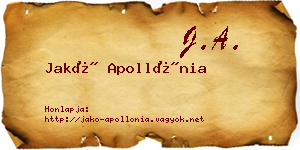 Jakó Apollónia névjegykártya